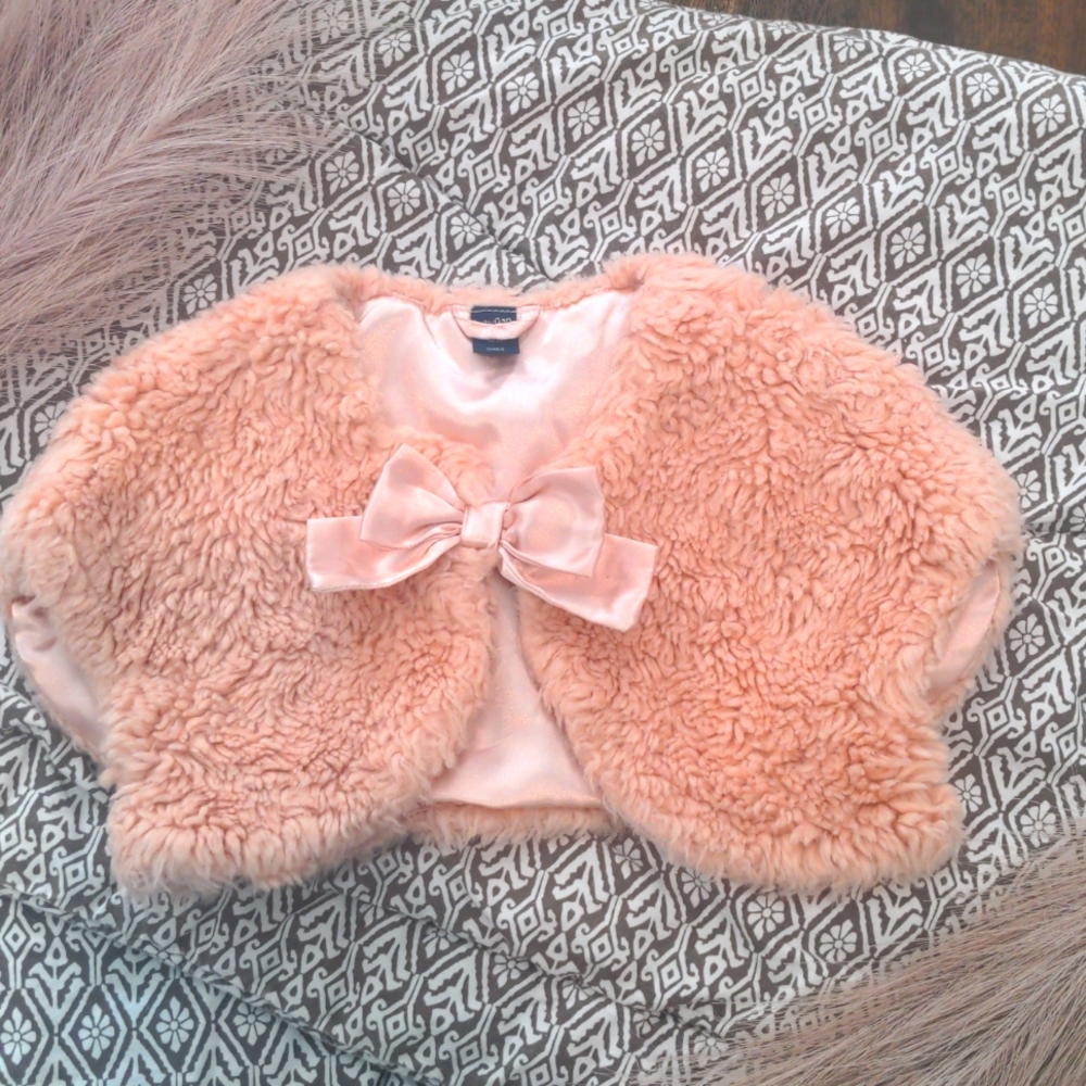 Baby Gap Pink Faux Fur Shrug